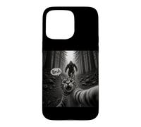 Carcasa para iPhone 15 Pro MAX Bruh Cat Selfie Bigfoot Sasquatch Scared Cat Meme Gráfico