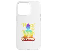 Carcasa para iPhone 15 Pro MAX Buda Mindfulness Zen Lo Que pensamos Nos convertimos Frase