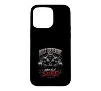 Carcasa para iPhone 15 Pro MAX Built Different Mostly Sore Camiseta Gym