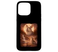 Carcasa para iPhone 15 Pro MAX Bunny Howling At Moon Vintage Funny Mystic