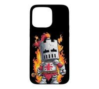 Carcasa para iPhone 15 Pro MAX Caballero Guapo con Espada y Llamas para los Amantes del Reino