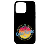 Carcasa para iPhone 15 Pro MAX Cabo Verde Isla Puesta de Sol Retro Palmera Vintage Recuerdo