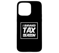 Carcasa para iPhone 15 Pro MAX Calendario Divertido de Temporada de impuestos I Survived Tax Season Quote