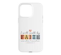 Carcasa para iPhone 15 Pro MAX Caminaré por Faith Christian Bible Verse Design