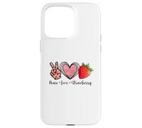 Carcasa para iPhone 15 Pro MAX Camisas Peace Love Strawberry Farmer Strawberries Lover Fruit