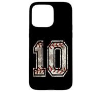 Carcasa para iPhone 15 Pro MAX Camiseta de béisbol número 10 Vintage desgastada