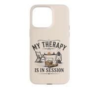 Carcasa para iPhone 15 Pro MAX Camping Whisky Cigar Humor Relajación al Aire Libre