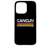 Carcasa para iPhone 15 Pro MAX Cancún México Retro Rayas Vintage Beach Travel Design