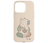 Carcasa para iPhone 15 Pro MAX Capybara Peaceful Zen Ramen Noodle Minimalista Sabi WABI