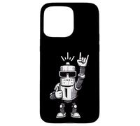 Carcasa para iPhone 15 Pro MAX Cartel de Mano Cool Robot Rock, Visera con gráfico de Dibujos Animados, Divertida Mascota