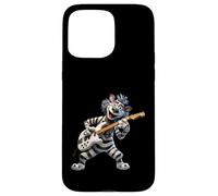 Carcasa para iPhone 15 Pro MAX Cartoon Zebra Tocando Guitarra Eléctrica Músico