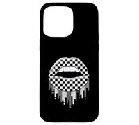 Carcasa para iPhone 15 Pro MAX Checkered Black White Lip Cute Checkerboard