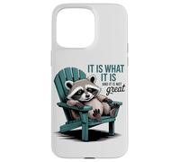 Carcasa para iPhone 15 Pro MAX Chill Raccoon Lazy Summer Actitud - Cita Divertida