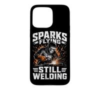 Carcasa para iPhone 15 Pro MAX Chispas Volando Todavía Soldadura Soldador Metal Trabajador Hombres