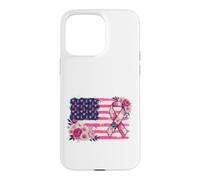 Carcasa para iPhone 15 Pro MAX Cinta de Apoyo de Bandera patriótica Americana diseño Floral
