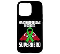 Carcasa para iPhone 15 Pro MAX Cinta de Salud Mental de superhéroe para Trastorno depresivo Mayor