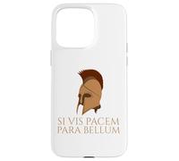 Carcasa para iPhone 15 Pro MAX Cita Latina - Si Vis Pacem para Bellum - Casco Espartano