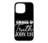 Carcasa para iPhone 15 Pro MAX Cita Motivacional de Gracia y Verdad Juan 1:14
