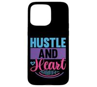 Carcasa para iPhone 15 Pro MAX Cita Motivacional inspiradora de Hustle and Heart