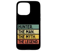 Carcasa para iPhone 15 Pro MAX Cita Personalizada Divertida de Hunter The Man The Myth The Legend