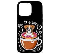 Carcasa para iPhone 15 Pro MAX Coffee Boxer Dog Donut Boxers