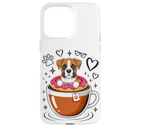 Carcasa para iPhone 15 Pro MAX Coffee Boxer Dog Donut Boxers