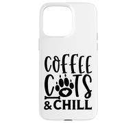 Carcasa para iPhone 15 Pro MAX Colección de Estilo de Vida Coffee Cats & Chill Cat Lovers