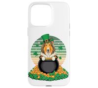Carcasa para iPhone 15 Pro MAX Collie St Patricks Day Leprechaun Shamrock Collies
