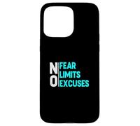 Carcasa para iPhone 15 Pro MAX Color Turquesa NO Excuses-Fear-Limits Gráfico Turquesa