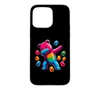 Carcasa para iPhone 15 Pro MAX Colorful Dabbing Gummy Bear Candy Lovers Kids Boys Bear Dab