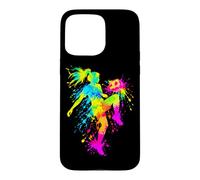 Carcasa para iPhone 15 Pro MAX Colorido Fútbol Chica Jugador Fútbol Am