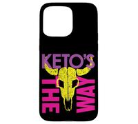 Carcasa para iPhone 15 Pro MAX Colorido Keto Warrior Space Bounty Hunter Skull Parody 80's