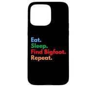 Carcasa para iPhone 15 Pro MAX Come Sleep Encuentra Bigfoot Repeat para Cazadores y Amantes de pies Grandes