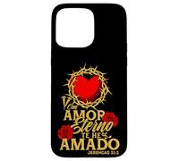 Carcasa para iPhone 15 Pro MAX con Amor Eterno te he Amado, versículo Jeremías 31:3