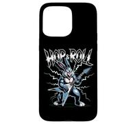 Carcasa para iPhone 15 Pro MAX Conejo de Guitarra eléctrica Hop and Roll Heavy Metal Easter Bunny