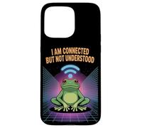 Carcasa para iPhone 15 Pro MAX Connected But Not Understood - Absurd Frog WiFi Vaporwave