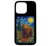 Carcasa para iPhone 15 Pro MAX Cool Bear in The Starry Night Painting Concept Graphic Art