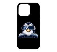 Carcasa para iPhone 15 Pro MAX Cool Cartoon Penguin VR Gamer Relajante Diseño