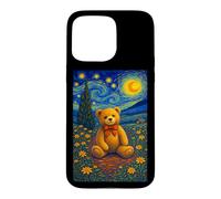 Carcasa para iPhone 15 Pro MAX Cool Teddy Bear in The Starry Night Painting Concept Art
