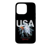 Carcasa para iPhone 15 Pro MAX Cool USA Eagle with Wild Quotes Illustration Graphic Designs