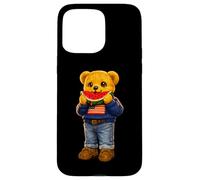 Carcasa para iPhone 15 Pro MAX Cool USA Teddy Bear Eating Watermelon Illustration Graphic
