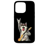 Carcasa para iPhone 15 Pro MAX Cool Wolf Rocker Funny Dog Music Lover Gráfico Juguetón Sharp