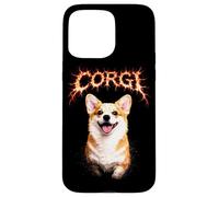 Carcasa para iPhone 15 Pro MAX Corgi Heavy Metal Angry Music Rock N Roll Concierto Punk