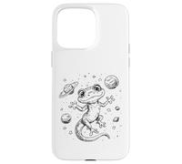 Carcasa para iPhone 15 Pro MAX Cosmic Lizard Explorer Planetas Estrellas Universo Diseño