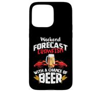 Carcasa para iPhone 15 Pro MAX Crawfish with a Chance of Beer Weekend Forecast Seafood Boil