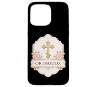 Carcasa para iPhone 15 Pro MAX Cruz Cristiana ortodoxa Oriental Oriental para Mujer y niña Floral