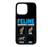 Carcasa para iPhone 15 Pro MAX Curso de obediencia Felina Entrenamiento de Gatos Divertidos
