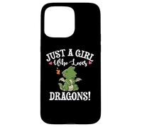 Carcasa para iPhone 15 Pro MAX Cute Cartoon Womens Just A Girl Who Loves Kawaii Dragon