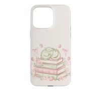 Carcasa para iPhone 15 Pro MAX Cute Dragon Books Fantasía Lectura Pastel Book Lover