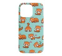 Carcasa para iPhone 15 Pro MAX Cute Funny Kawaii Womens Girls Kids Red Panda Lover Pattern